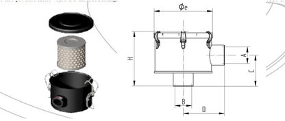 Portafiltro con Cartucho Aspiración HEPA H14 MGF | 3 equipos